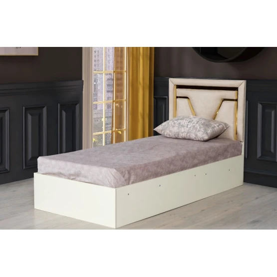 Односпальная кровать Woodpecker Fiona, ламинат, кремовая, 95x110x205 см Односпальная кровать Woodpecker Fiona, ламинат, кремовая, 95x110x205 см