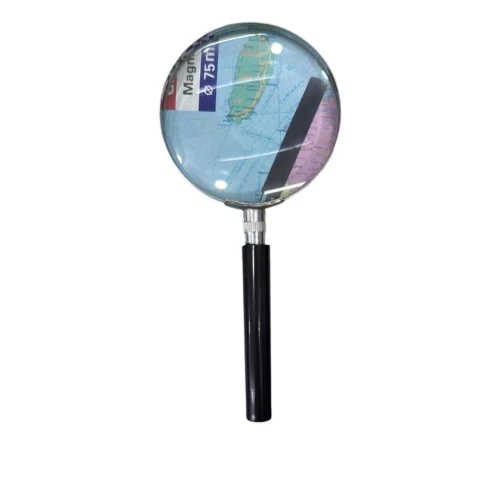 Лупа Oyal, стекло, с черной ручкой, 75 мм Лупа Oyal, стекло, с черной ручкой, 75 мм