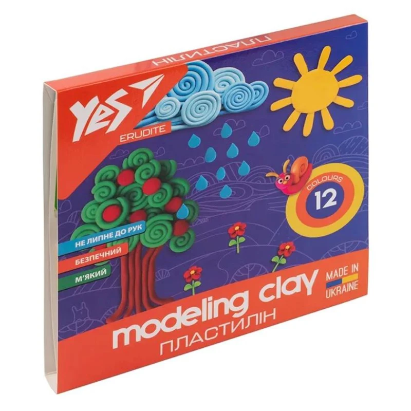 Пластилин Yes Erudite, 12 цветов Пластилин Yes Erudite, 12 цветов