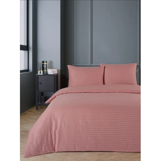 Комплект постельного белья Ersag, пододеяльник 200х220 см, простыня 240х260 см, наволочки 50х70 см, хлопок, двуспальный, пудровый