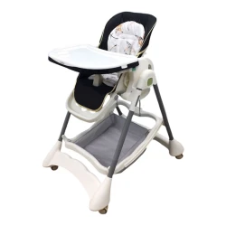 Стульчик для кормления Kidilo TB-02153BW, белый/черный, 6+ мес Стульчик для кормления Kidilo TB-02153BW, белый/черный, 6+ мес