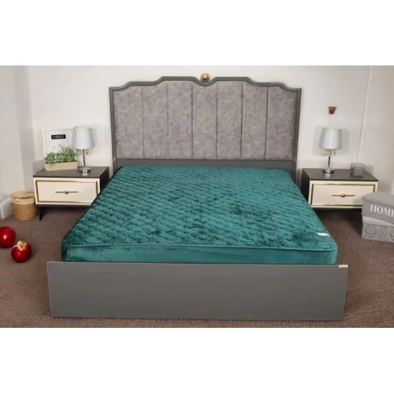 Наматрасник защитный Narlı 000681, двуспальный, велюр, зеленый, 180x200 см