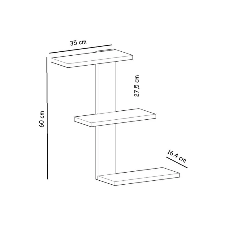 Divar rəfi Art Mebel 254, laminat, 60х35х16 sm, bej