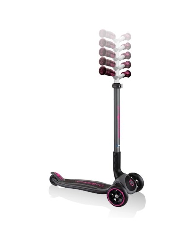 Samokat-kikbord Globber Master Prime, uşaqlar üçün, 3 yaşdan, maksimal çəki 50 kq, qara/çəhrayı