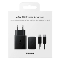 Сетевое зарядное устройство Samsung 45W PD Adapter USB-C to USB-C Black Сетевое зарядное устройство Samsung 45W PD Adapter USB-C to USB-C Black