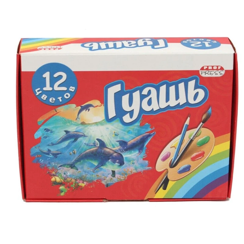 Гуашь Проф-Пресс, 12 цветов, 240 г Гуашь Проф-Пресс, 12 цветов, 240 г