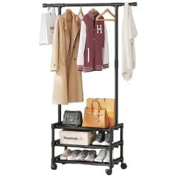 Передвижная вешалка KOT937LUR, металл, черная, 56/93x35x165 см Передвижная вешалка KOT937LUR, металл, черная, 56/93x35x165 см