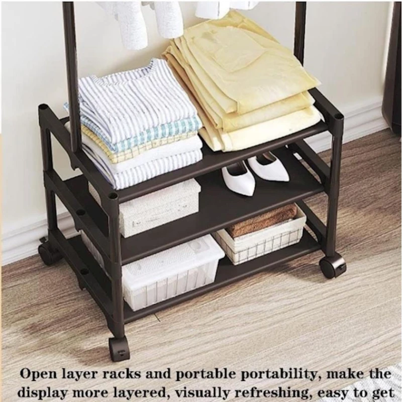 Передвижная вешалка KOT937LUR, металл, черная, 56/93x35x165 см