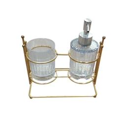 Набор для ванной, золотистый/прозрачный, 2 предмета Набор для ванной, золотистый/прозрачный, 2 предмета