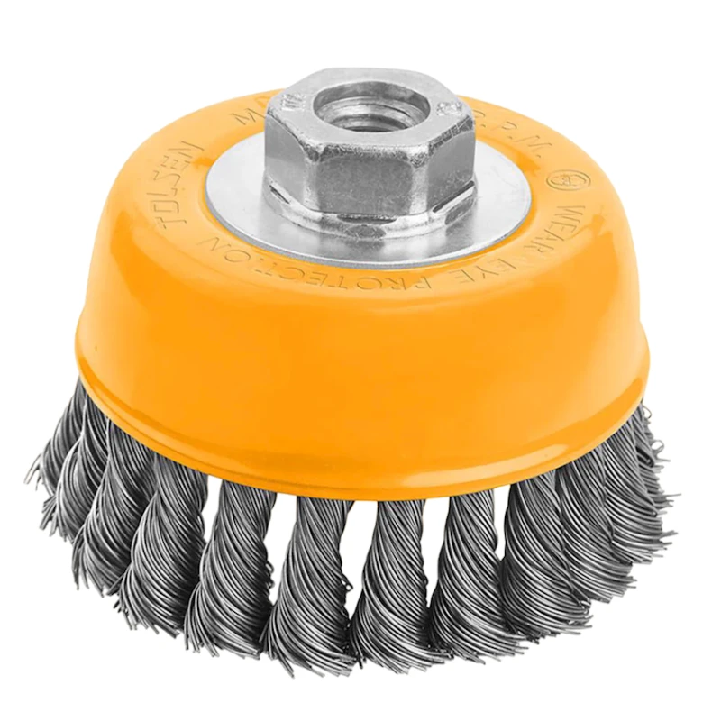 Щетка Tolsen 77587, основа стальная, 75 мм, желтая Щетка Tolsen 77587, основа стальная, 75 мм, желтая