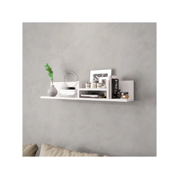 Настенная полка Art Mebel 94, ламинат, 16х90х15 см, белая