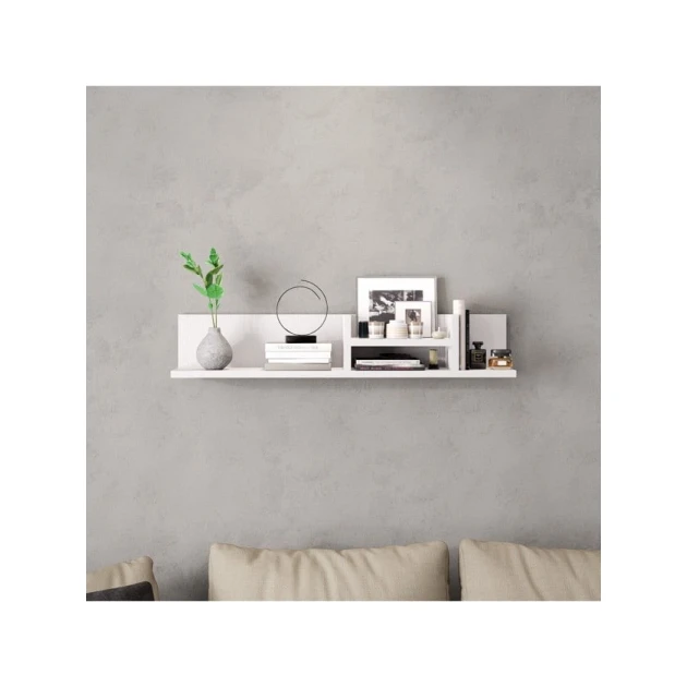 Настенная полка Art Mebel 94, ламинат, 16х90х15 см, белая