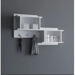 Вешалка Ev Plus Main, ЛДСП, 100x51x20 см, белая Вешалка Ev Plus Main, ЛДСП, 100x51x20 см, белая