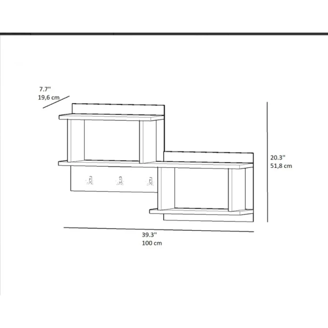 Вешалка Ev Plus Main, ЛДСП, 100x51x20 см, белая Вешалка Ev Plus Main, ЛДСП, 100x51x20 см, белая