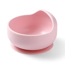 Миска Babyono 1481/02, 12x12x7.5 см, силикон, розовая