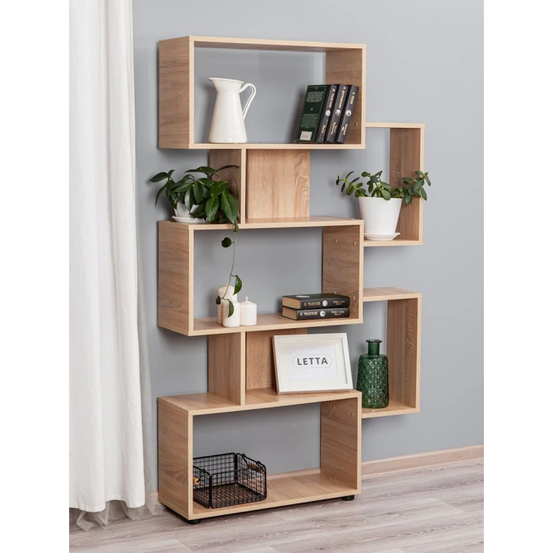 Стеллаж Letta ЛДСП, древесный, 160x25x80 см Стеллаж Letta ЛДСП, древесный, 160x25x80 см