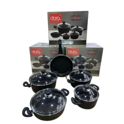 Набор посуды, гранит, черный, 9 предметов, 20/24/28 см Набор посуды, гранит, черный, 9 предметов, 20/24/28 см