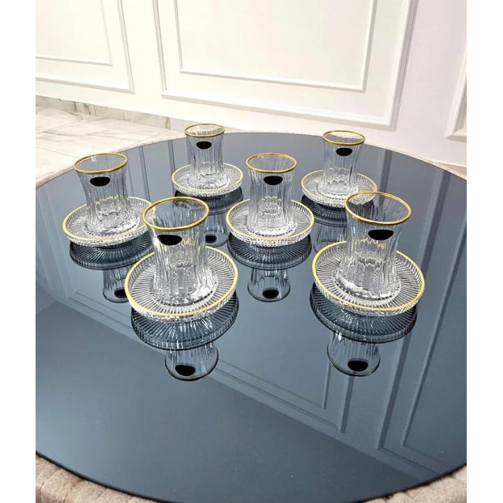 Набор чайный nh_asf15, стекло, прозрачный, на 6 персон