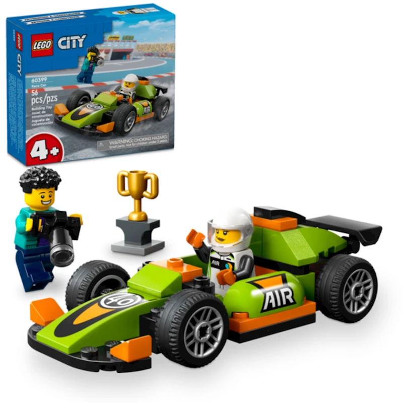 Конструктор LEGO City Green Race Car 60399, 4+ лет, 56 элементов