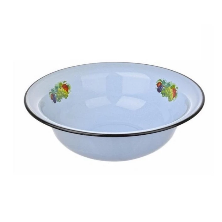 Таз эмалированный СтальЭмаль Дары лета С3021*63, белый, 9.5л