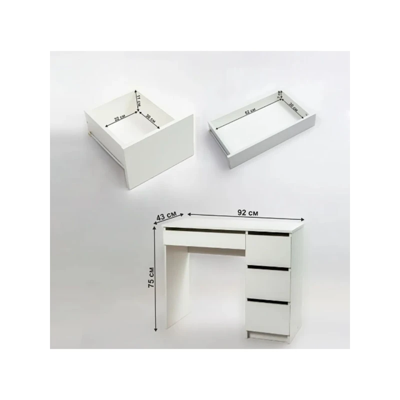 Письменный стол Letta, белый, ЛДСП, 75х43х92 см Письменный стол Letta, белый, ЛДСП, 75х43х92 см