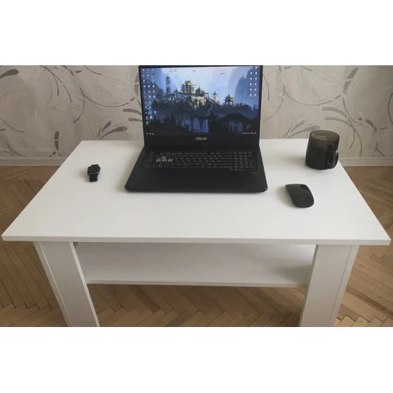 Журнальный стол Art_62, ламинат, белый, 50x90x60 см