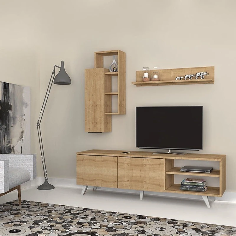 Тумба под ТВ Ev Plus 12115852, ЛДСП, коричневый, 160x35x47 см