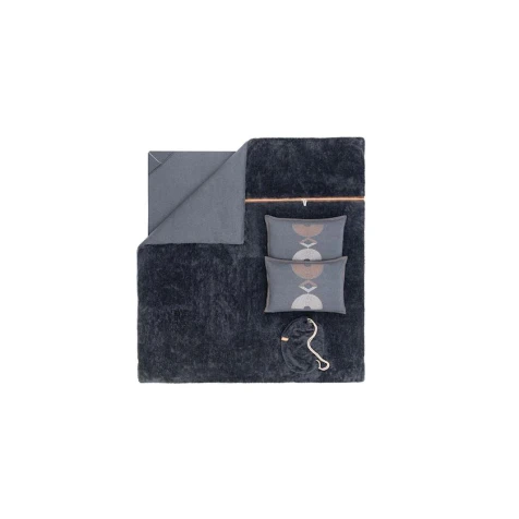 Комплект постельного белья Yataş CoverMe Elian, покрывало 160x220 см, простыня 100х200 см, наволочка 50х70 см, односпальный, хлопок/полиэстер, черный