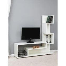 Тумба под ТВ 102x28x109 см, ЛДСП, Белый