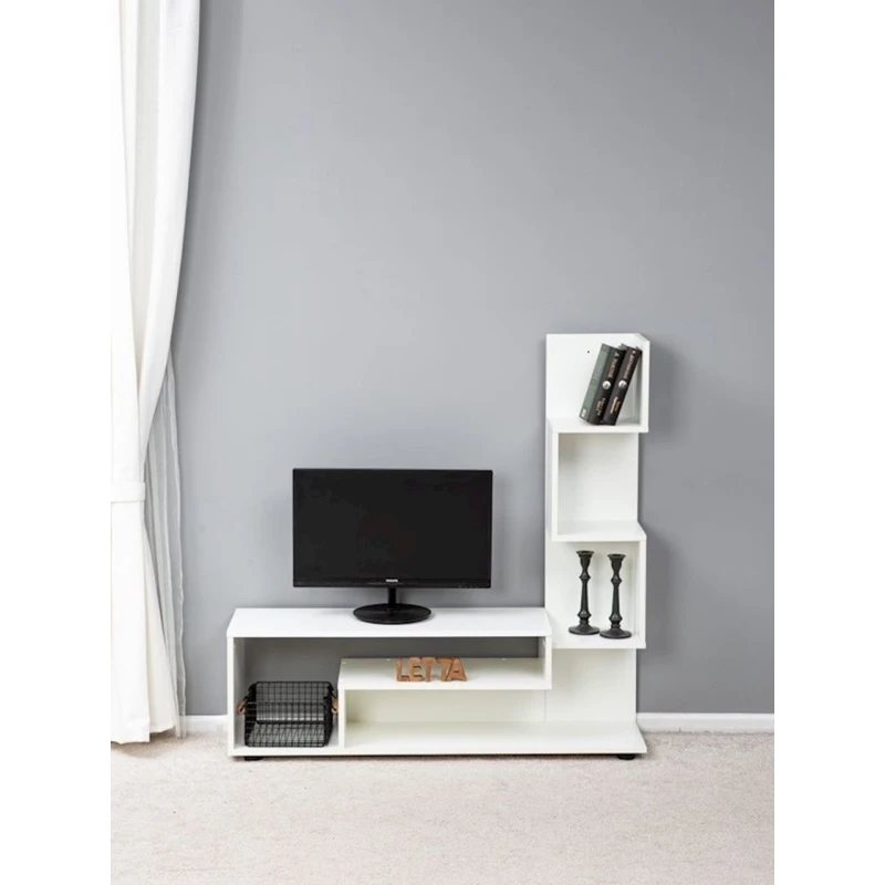 Тумба под ТВ 102x28x109 см, ЛДСП, Белый