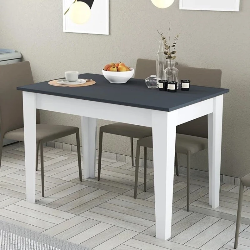 Обеденный стол ev_12116204, ламинат, белый/серый, 110x72x75 см Обеденный стол ev_12116204, ламинат, белый/серый, 110x72x75 см