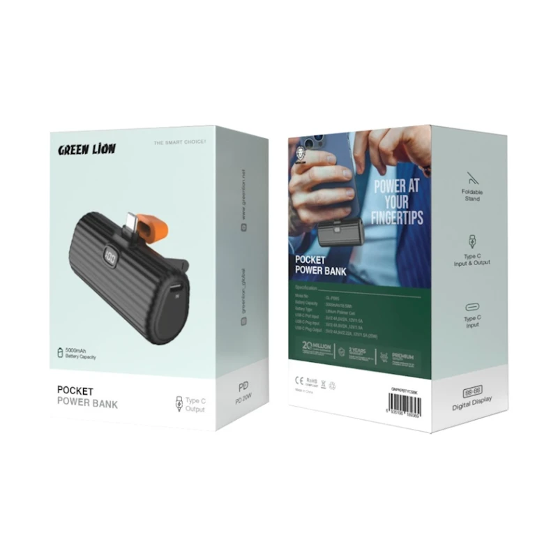 Внешний аккумулятор Green Lion Pocket Black 5000mAh (GNPKPBTYC5BK)