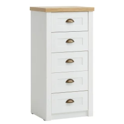 Комод JYSK Markskel 51x43x107 см, 5 ящиков, белый Комод JYSK Markskel 51x43x107 см, 5 ящиков, белый