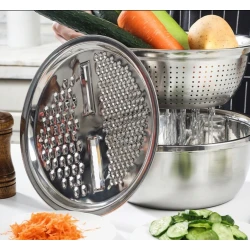 Sürtgəc + kasa + süzgəc dəsti, paslanmayan polad, gümüş