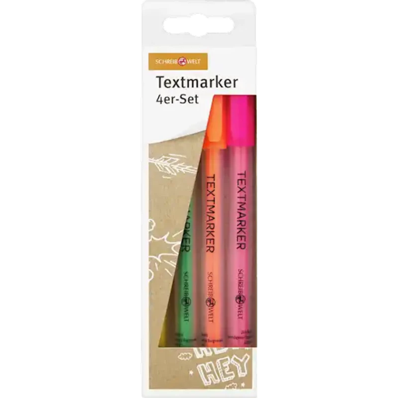 Mətn markerləri Schreibwelt 118371, 4 əd, Rəngbərəng Mətn markerləri Schreibwelt 118371, 4 əd, Rəngbərəng
