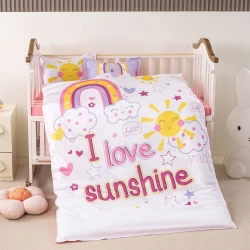Комплект детского постельного белья ET-1322, пододеяльник 100x150 см, простыня 110x160 см, наволочка 35х45 см, сатин, разноцветный
