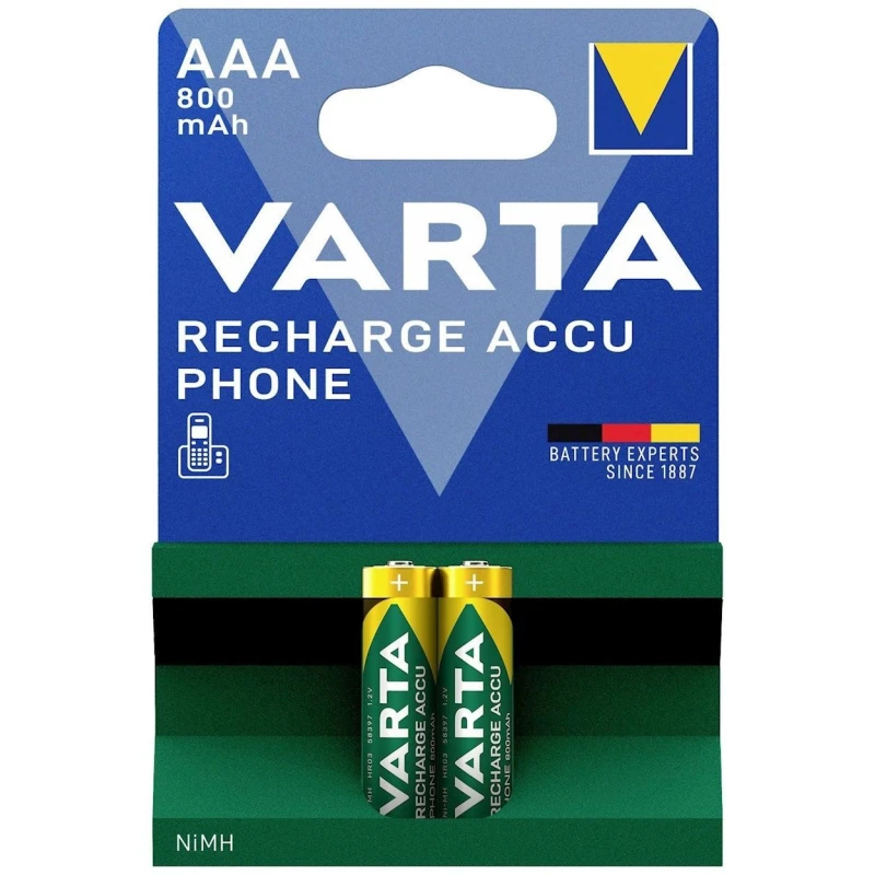 Аккумулятор Varta Phone Power Rechargeable HR03 AAA 1.2V, 2 шт Аккумулятор Varta Phone Power Rechargeable HR03 AAA 1.2V, 2 шт