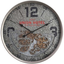 Divar saatı Paris Union Hotel, metal/şüşə, 60x8 sm, boz