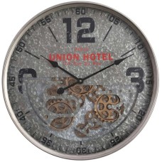 Divar saatı Paris Union Hotel, metal/şüşə, 60x8 sm, boz