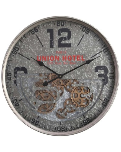 Divar saatı Paris Union Hotel, metal/şüşə, 60x8 sm, boz