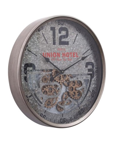 Divar saatı Paris Union Hotel, metal/şüşə, 60x8 sm, boz