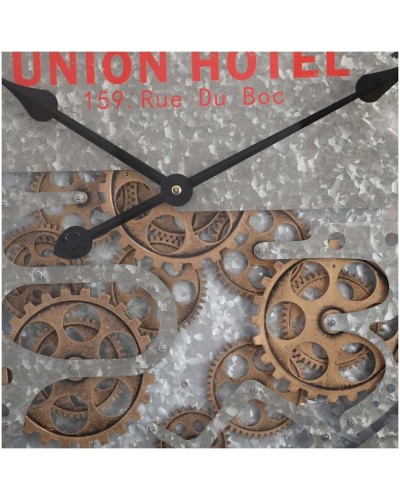 Divar saatı Paris Union Hotel, metal/şüşə, 60x8 sm, boz