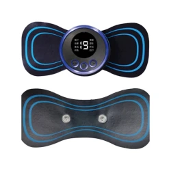 Миостимулятор Smart EMS Mini Neck Electric Massager, бабочка, 8 режимов, дисплей, синий Миостимулятор Smart EMS Mini Neck Electric Massager, бабочка, 8 режимов, дисплей, синий