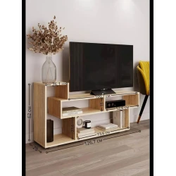 Тумба под ТВ 3563_LETNEWTumObrlSon, ЛДСП, коричневая, 62x28x126.7 см