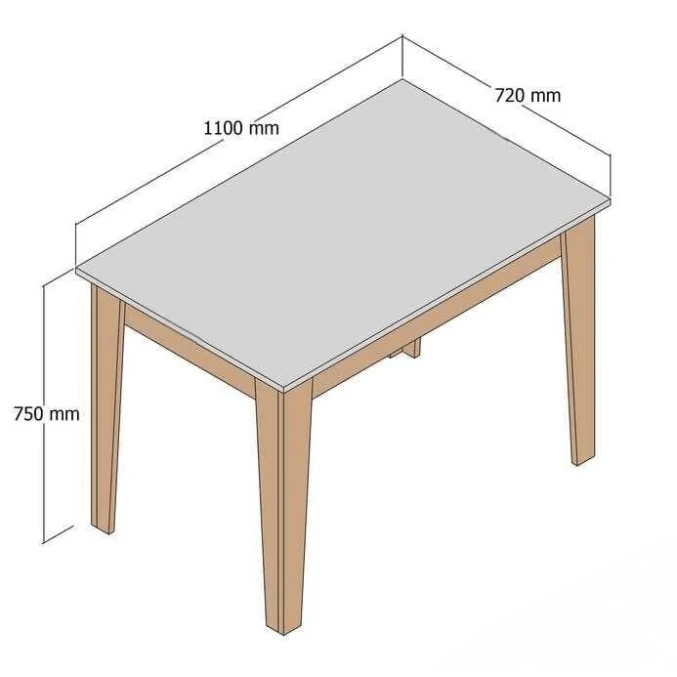 Обеденный стол ev_12116216, ЛДСП, 110x72x75 см