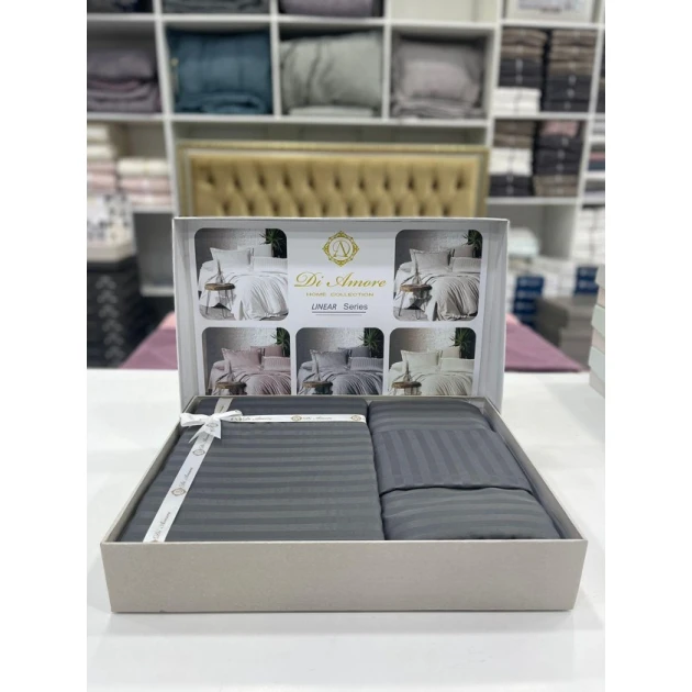 Комплект постельного белья MiraNova FS-611, простыня 250х250 см, пододеяльник 200х220 см, наволочки 50х70 см, двуспальный, хлопок, серый