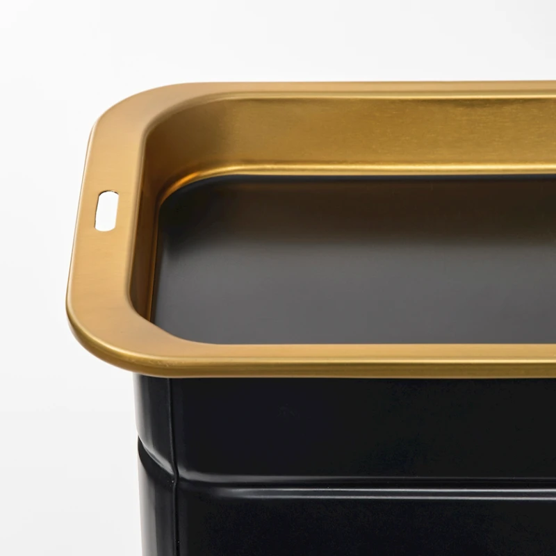 Banka qəhvə/çay üçün IKEA Blomning, 11x7x20 sm, metal, qara/qızılı