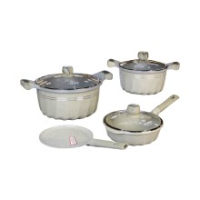 Qab-qacaq dəsti Life Smile LF-SM-002, bej, 32,24,28,22 sm, 7 əd