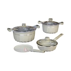 Qab-qacaq dəsti Life Smile LF-SM-002, bej, 32,24,28,22 sm, 7 əd