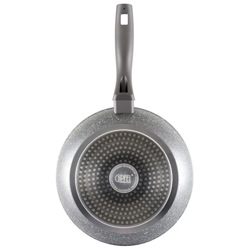 Сковородка Gipfel Katrin, 24 см, алюминий, двухслойное антипригарное мраморное покрытие, серая
